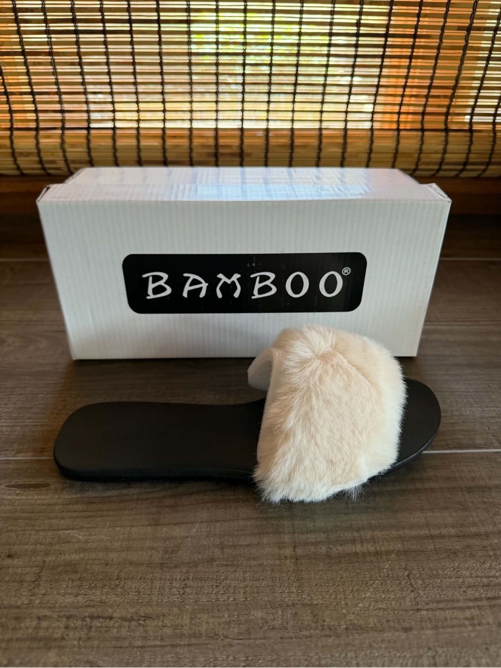 Bamboo Fullmoon Nude Faux Fur Slide Sandal - New - Multiple Sizes - Ships Today